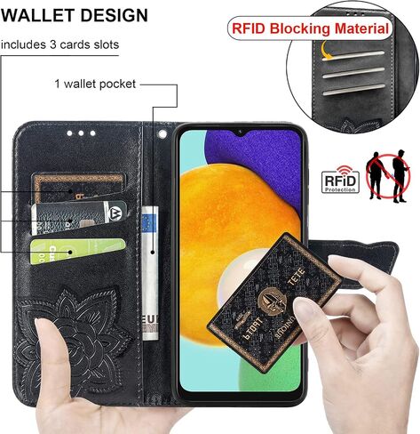 Wallet Case for Samsung Galaxy A13 5G Case Wallet 【RFID Blocking】, Flip Phone Case Compatible with Samsung A13 5G Wallet Case, for Galaxy A13 5G Wallet Case Phone Case with Wrist Strap Kickstand in Saudi Arabia