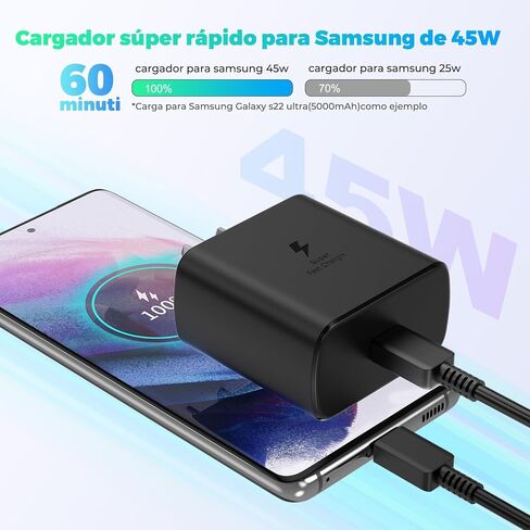 45W Super Fast Charger for Samsung Galaxy Tab A9, A8, S9, S9 Ultra, S9+ Plus, S9 FE Tablet with Charging Cable, Charger Android Type C Cord in Kuwait