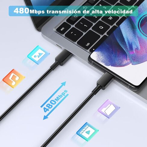 45W Super Fast Charger for Samsung Galaxy Tab A9, A8, S9, S9 Ultra, S9+ Plus, S9 FE Tablet with Charging Cable, Charger Android Type C Cord in Kuwait