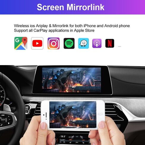 CarlinKit Wireless CarPlay Android Auto Decoder for BMW F20 F22 F30 F32 F10 F12 F01 F48 F25 F26 F15 F16 2013 إلى 2017 شاشة نظام nbt، تدعم الكاميرا الخلفية، iOS 14 in Kuwait
