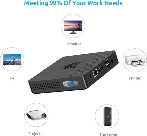 كمبيوتر مكتبي صغير Bmax Mini PC 4 جيجا DDR3/64 جيجا معالج eMMC Celeron J3060 (يصل إلى 2.48 جيجا هرتز)، 2.4 جيجا/5 جيجا واي فاي مزدوج، منفذ HDMI+VGA، شاشة مزدوجة 4K HD، BT4.2، جيجابت إيثرنت in Kuwait