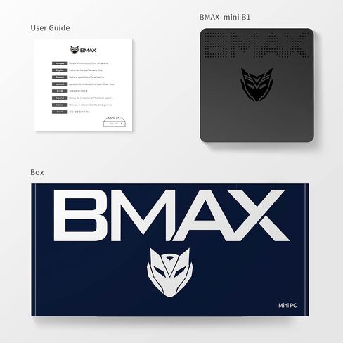 كمبيوتر مكتبي صغير Bmax Mini PC 4 جيجا DDR3/64 جيجا معالج eMMC Celeron J3060 (يصل إلى 2.48 جيجا هرتز)، 2.4 جيجا/5 جيجا واي فاي مزدوج، منفذ HDMI+VGA، شاشة مزدوجة 4K HD، BT4.2، جيجابت إيثرنت in Kuwait