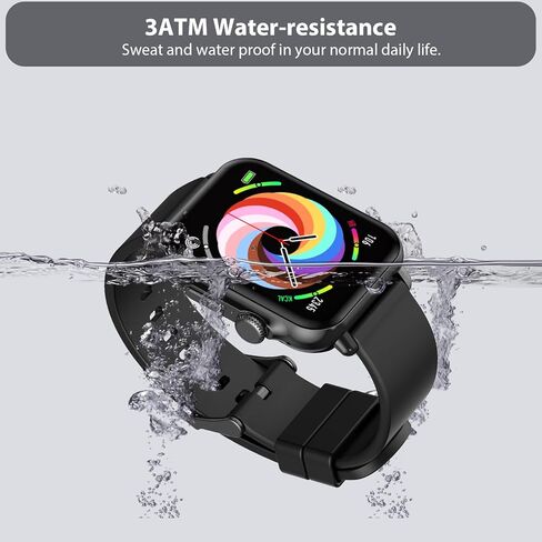 ساعة ذكية SOUYIE (الرد على المكالمات/الاتصال الهاتفي) للرجال والنساء، شاشة عرض عالية الدقة 1.85 بوصة عالية الدقة لضغط الدم والأكسجين في الدم ومراقبة معدل ضربات القلب والنوم، IP68 مقاومة للماء ومتتبع اللياقة البدنية لهواتف Android وiOS in Kuwait