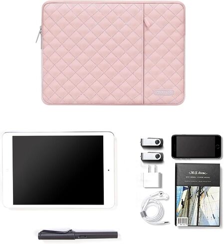 حافظة الكمبيوتر اللوحي MOSISO لجهاز iPad Pro M4 وiPad Air M2 2024 مقاس 11 بوصة، وiPad Pro 11 M2 M1، وiPad 10th 10.9، وiPad 9/8/7 10.2، وiPad Air 5/4 10.9، وحقيبة عمودية مربعة مبطنة مع حقيبة صغيرة، طباشير لون القرنفل in Saudi Arabia
