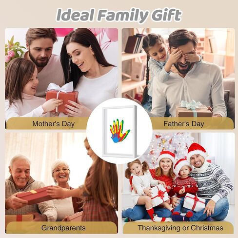 مجموعة طباعة اليد العائلية من Omrhvi، إطار تذكاري للحرف اليدوية، مجموعات طباعة يدوية للطفل، هدايا عائلية للأم الجديدة، الآباء الجدد، الأجداد، عيد الأب، عيد الأم، الذكرى السنوية، 6 دهانات غير سامة (أسود) in Kuwait