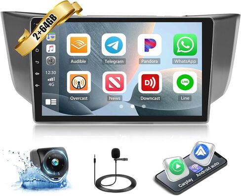 2G+64G Car Stereo Radio for Lexus RX350 RX300 RX330 2004-2009 with Wireless CarPlay Android Auto GPS Navigation Head Unit 9" Touch Screen Android 13 Radio with HiFi Bluetooth FM RDS AHD Backup Camera in Saudi Arabia