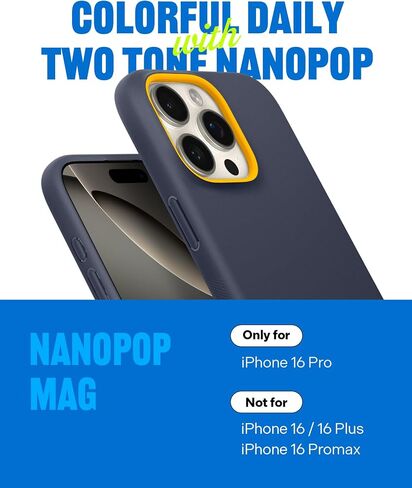 حافظة Caseology Nano Pop Mag لهاتف iPhone 16 Pro [حافظة سيليكون بطبقة مزدوجة متوافقة مع Magsafe] تم اختبارها من الدرجة العسكرية (2024) - أزرق داكن in Saudi Arabia