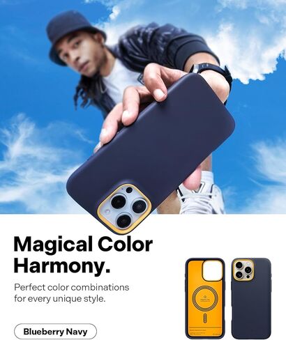 حافظة Caseology Nano Pop Mag لهاتف iPhone 16 Pro [حافظة سيليكون بطبقة مزدوجة متوافقة مع Magsafe] تم اختبارها من الدرجة العسكرية (2024) - أزرق داكن in Saudi Arabia
