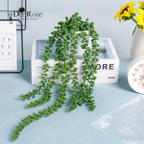 Der Rose 4 Pack Fake Plants Artificial Hanging Faux Plants Indoor in Black Pots for Room Home Shelf Wall Outdoor Decor in Saudi Arabia