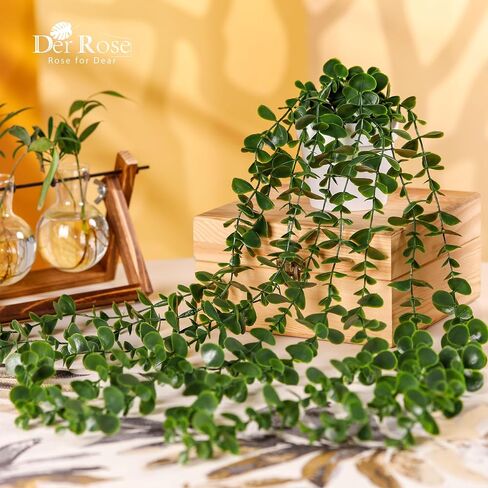 Der Rose 4 Pack Fake Plants Artificial Hanging Faux Plants Indoor in Black Pots for Room Home Shelf Wall Outdoor Decor in Saudi Arabia