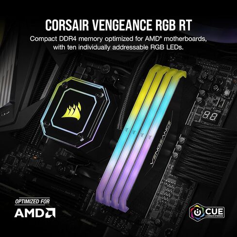 CORSAIR Vengeance RGB RT 32GB (4x8GB) DDR4 3600 (PC4-28800) C18 1.35V ذاكرة سطح المكتب in Saudi Arabia