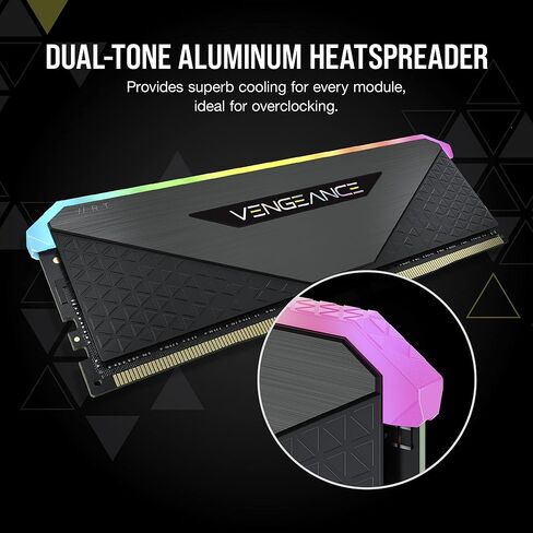 CORSAIR Vengeance RGB RT 32GB (4x8GB) DDR4 3600 (PC4-28800) C18 1.35V ذاكرة سطح المكتب in Saudi Arabia