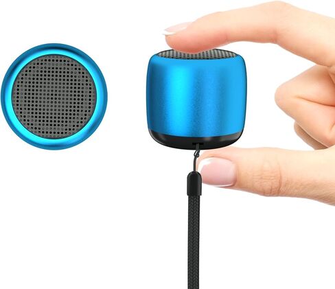 2Pack Portable Mini Speaker, Bluetooth Tiny Speaker, Wireless Mini Speaker for Shower, Room, Bike, Rechargeable Battery, Built-in Microphone, Cute Mini Speaker with Strap to Carry, Blue in Saudi Arabia