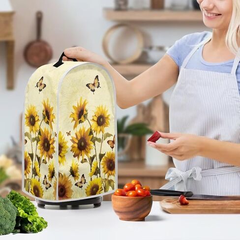 Sunflower Butterfly Blender Cover, Kitchen Dustproof Blender Cover Dust and Fingerprint Appliance Protector, Machine Washable in Kuwait