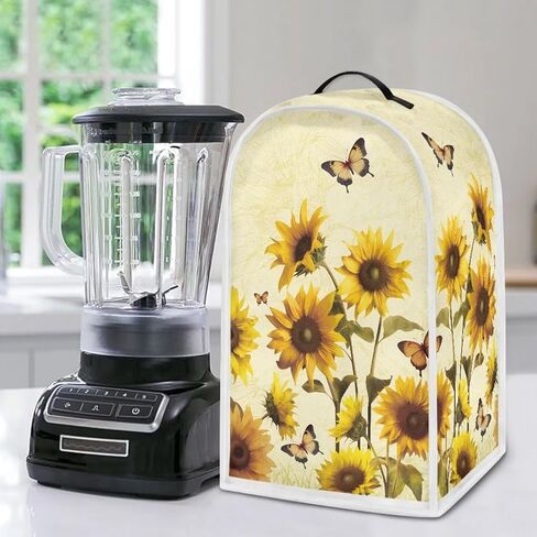Sunflower Butterfly Blender Cover, Kitchen Dustproof Blender Cover Dust and Fingerprint Appliance Protector, Machine Washable in Kuwait