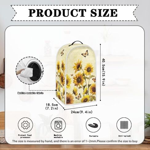 Sunflower Butterfly Blender Cover, Kitchen Dustproof Blender Cover Dust and Fingerprint Appliance Protector, Machine Washable in Kuwait