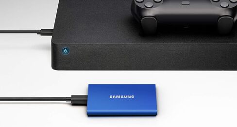 Samsung T7 Portable SSD 500GB - Up to 1050MB/s - USB 3.2 External Solid State Drive, Blue (MU-PC500H/AM) in Saudi Arabia