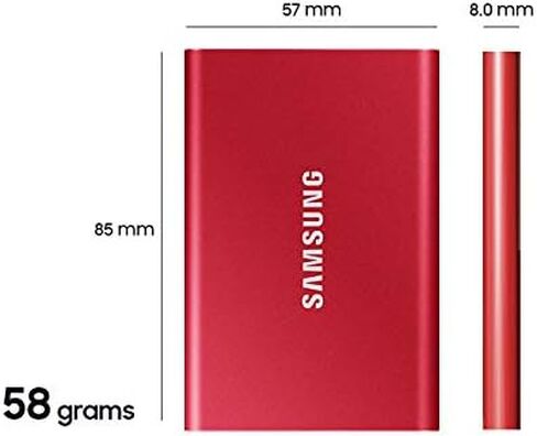 Samsung T7 Portable SSD 500GB - Up to 1050MB/s - USB 3.2 External Solid State Drive, Blue (MU-PC500H/AM) in Saudi Arabia
