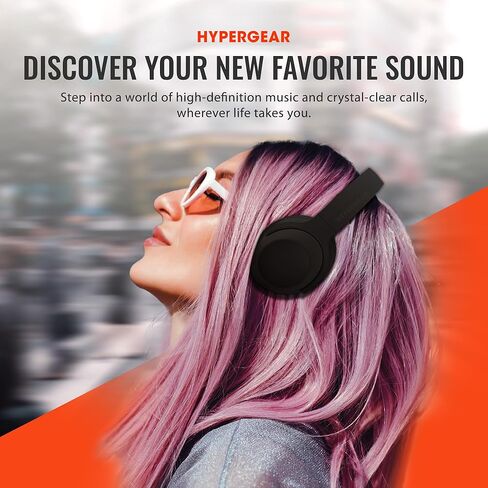 سماعات رأس هايبرسيل ستيلث 2 ANC اللاسلكية بتقنية البلوتوث بخاصية إلغاء الضوضاء - فوق الأذن، صوت بلوتوث عالي الدقة، صوت جهير عميق، شحن سريع، ميكروفونات مزدوجة لإلغاء الضوضاء، تقنية إلغاء الصوت اللاسلكية - أسود in Kuwait