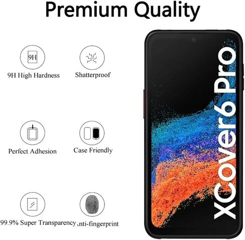 JOKITA 3 Pack Screen Protector for Samsung Galaxy Xcover 6 Pro,9H Hardness, Upgrade Edge Protection,Scratch-Resistant, HD Clarity, Anti Fingerprint, Easy Installation, Bubble Free. in Saudi Arabia