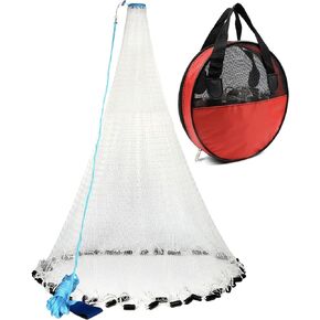 Fishing Cast Net - Nylon Casting Throw Net 4ft/6ft/7ft/8ft - Heavy Duty Sinker Youth Cast Net for Fishing - Fish Throw Cast Net for Bait Fish in Kuwait