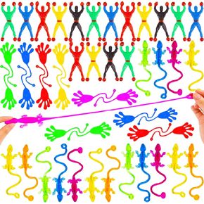 AMOR PRESENT 48PCS Stretchy Sticky Toy, Kids Sticky Toy Classroom Exchange Prizes Sticky Hands Toys for Kids Goodie Bag Stuffers Treasure Box Classroom Prize
