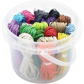 180yards 18 Colors 1mm Waxed Cotton Cord Bracelet DIY Making Cords Jewelry Fashion Bracelet Thread (Color 1)