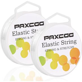 PAXCOO 2 Pack Elastic String for Bracelets, Stretch Magic Elastic String Bead Cord Jewelry Thread for Friendship Bracelet, Necklaces, Clay Beads, Pony Beads