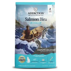 Addiction Salmon Bleu - Dry Cat Food - Complete and Balanced Diet - Skin and Coat Health Cat Formula - Features Premium King Salmon - 4 Lbs