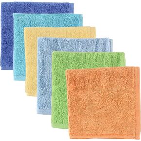 Luvable Friends Unisex Baby Super Soft Cotton Washcloths, Blue, One Size