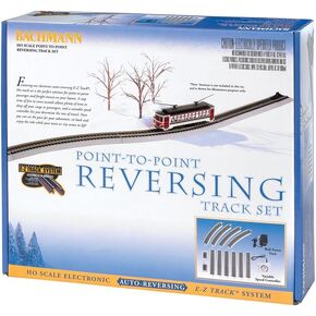 Bachmann Trains E-Z TRACK ELECTRONIC AUTO-REVERSING SYSTEM - NICKEL SILVER E-Z TRACK With Grey Roadbed - HO Scale, Medium