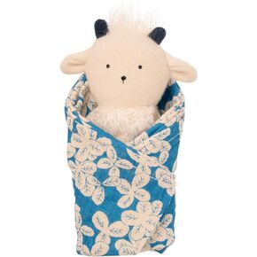 Manhattan Toy Embroidered Plush Lion Baby Rattle + Soft Cotton Burp Cloth, 16 x 16 Inches