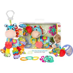 Playgro Clip Clop Sensory Garden Activity Gift Pack - Versatile Crib and Stroller Toys for Infants 0+ Months - STEM-Infused Learning for Teething & Sensory Development