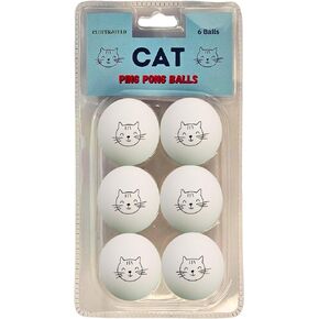Cat Ball Toys - 6 Pack Ping Pong Balls for Cats, Cat Enrichment Toy, Dog and Cat Lovers Gift Ideas, Cat Ball Pits, Cat Mom
