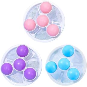 Washing Machine Pet Hair Remover, 3 Pcs Pet Hair Remover Push Bubble Washer Balls Multifunctional Reusable No-Winding Pet Hair Remover with Mesh