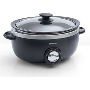 Slow Cooker 6+ Quart Black Uniform Heating,Non Stick Pot,Aluminum,6.5Qt Slow Cooker Makes Your Food More Delicious.Suitable as a Gift for Wives,Parents,and Friends