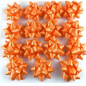 Worlds White Confetti Gift Bows Star Gift Bows for Christmas Gift Wrap Bows 3-3/4" Inch(15 Pack)