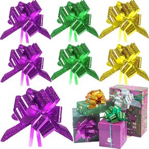Shiny Pull Bows for Birthday Valentines Wedding Gift Baskets, 4.5 in Gift Wrapping Pull Bows, Party Gift Wrap Bows, Presents Decorating Bows, Pack of 7