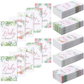 Eaasty 150 Pcs Baby Shower Seed Packet Party Favors Baby in Bloom Pink Floral Accents and Greenery Self Adhesive Seed Packets Pink Seed Packets for Guests Pink Floral Seed Packets for Baby Shower