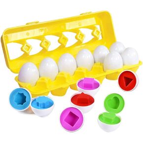 مطابقة ألعاب البيض للأطفال الصغار 1 2 3 سنة بنين بنات أطفال تعلم التعليمية اللون البيض شكل لعبة سلال عيد الفصح للطفل الصبي in Kuwait