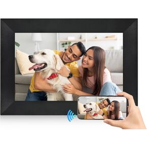 Digital Picture Frame WiFi Smart 8 Inch IPS HD Touch Screen Digital Photo Frame with 16GB Storage, Auto-Rotate, Easy Setup to Share Photos or Videos from Anywhere via AiMOR App