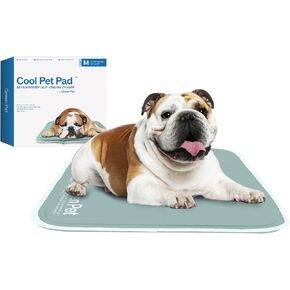 The Green Pet Shop Dog Cooling Mat, Medium - Pressure Activated Pet Cooling Mat for Dogs and Cats, for Medium Sized Pets (21-45 Lb.) - Non-Toxic Gel Dog Cooling Pad, No Water Needed - Sage Grey