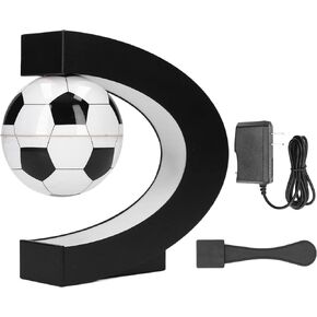 Magnetic Levitation Soccer,C Shape Base Magnetic Floating Football Decor Floating Rotating Soccer with Night Light Desktop Gifts for Birthday Christmas