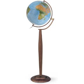 Waypoint Geographic Lyon Globe, 15" Illuminated Decorative Globe, Multi-Directional Mounting, Standing Floor World Globe For Home, Library, or Office Decor, Blue