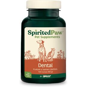 Dental for Cats and Dogs - Teeth Support Powder for Dogs & Cats - Pet Dental Health Supplements with Calcium and Fresh Breath Support - Dental Care for Plaque & Tartar - 165 g