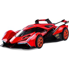 SASBSC Toy Cars Lambo V12 Race Car Toys with Light and Sound Diecast Metal Model Cars for 3+ Year Old Boys Pull Back Car Gift Toys for Kids Ages 3-8(Red)
