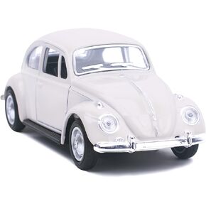 Berry President 1967 Classic Beetle Bug Vintage 1/32 Scale Diecast Metal Pull Back Car Model Toy for Gift/Kids (Beige)
