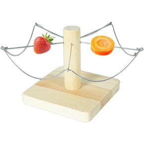 Guinea Pig Feeder Toy, Fruit & Vegetable Treat Dispenser for Hamster, Chinchillas, Ferrets, Rabbits, Bunny | Wooden Holder for Small Animal