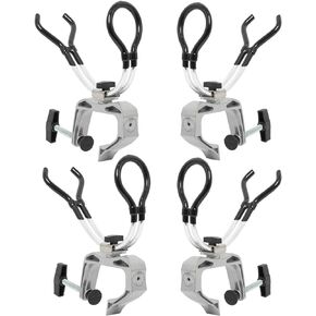 NovelBee 4 Pack of Aluminum Alloy Boat Rods Holder with Clamp Adjustable Up and Down and 360 Degree Rotatable Fishing Rod Racks