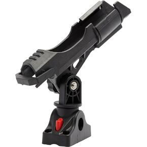 Extreme Max 3006.8615 Fishing Rod Holder with Adjustable Post and Locking Fixed-Mount, Black